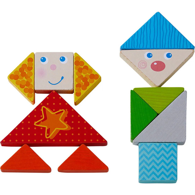 Haba Joc cu carduri prepoziționale Tangram Forme și figurine