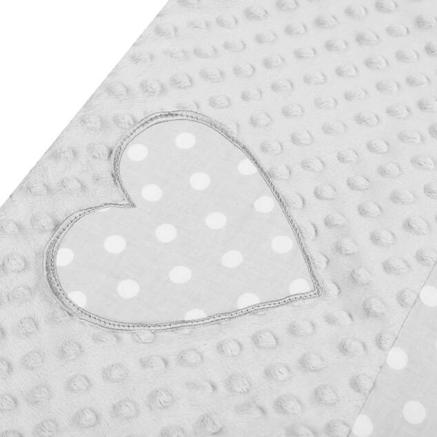 Luxusnest mit Kissen und Decke New Baby aus Minky Herz grau