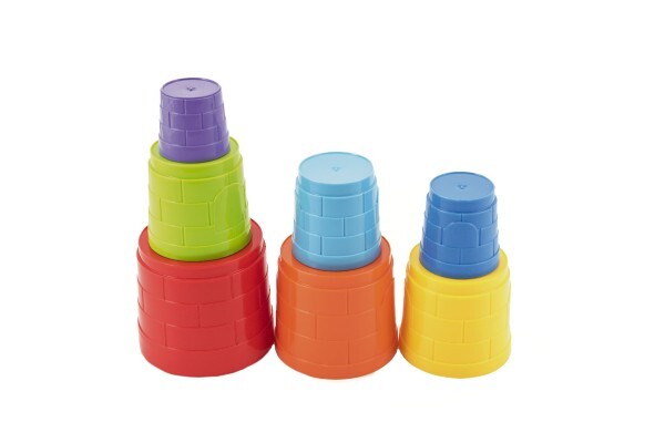 Kubus pyramída skladačka plast okrúhla farebná 7ks v sáčku