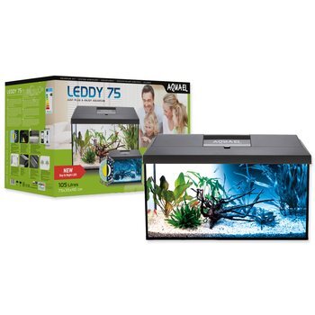 Set Aquael Aquarium Leddy 75 Schwarz Day &amp; Night 2.0 105l