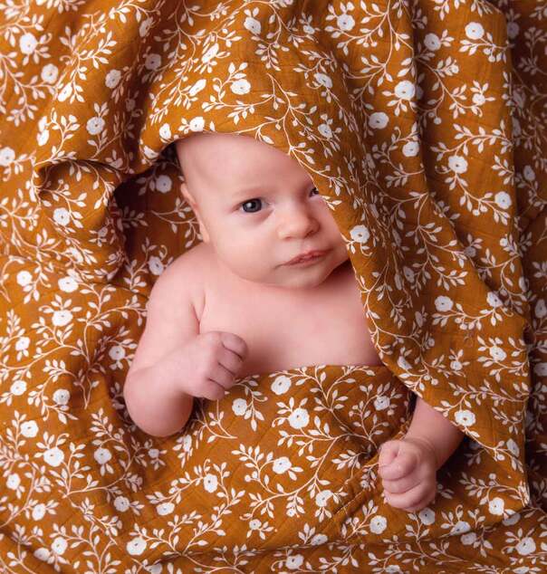 A Little Lovely Company - Mušelínová osuška XL, blossom - caramel