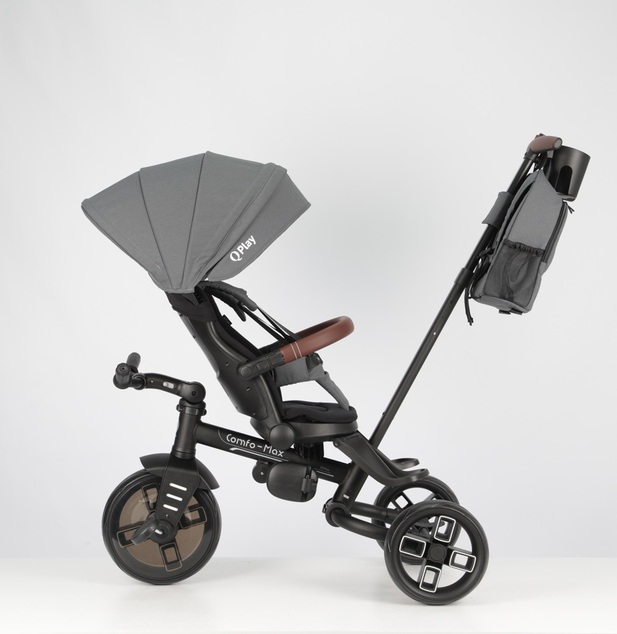 QPLAY Trojkolka Comfo Max Grey, 8 v 1, vek 10-72 mesiacov