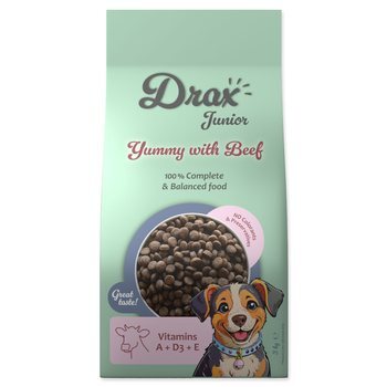 Krmivo Drax Junior s hovädzím mäsom 3kg