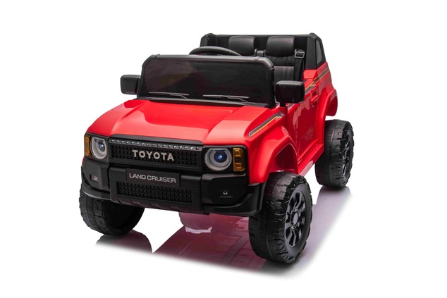 Elektrické autíčko Toyota Landcruiser 12V, červené, široké jednomiestne sedadlo, 2,4 GHz d