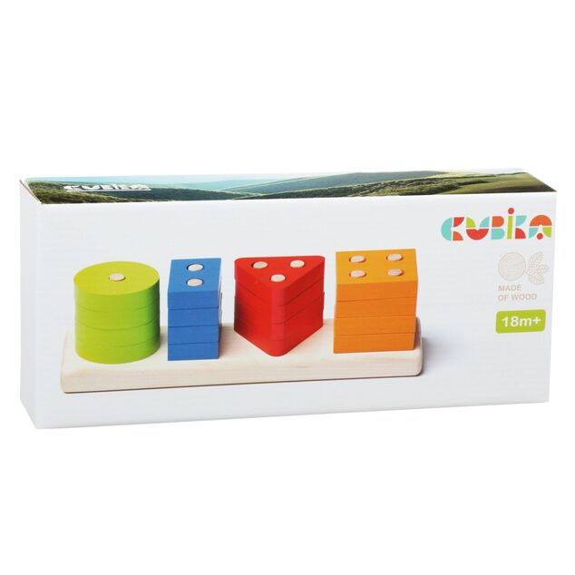 Cubika 15337 Triedime tvary V - drevená skladačka 17 dielov
