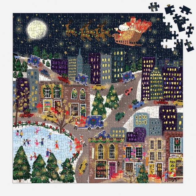 Galison Puzzle din folie Joy Laforme Orașul de Crăciun Presentville 500 piese