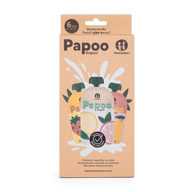 PETITE&amp;MARS Kapsička na jedlo Papoo Original - 6 ks