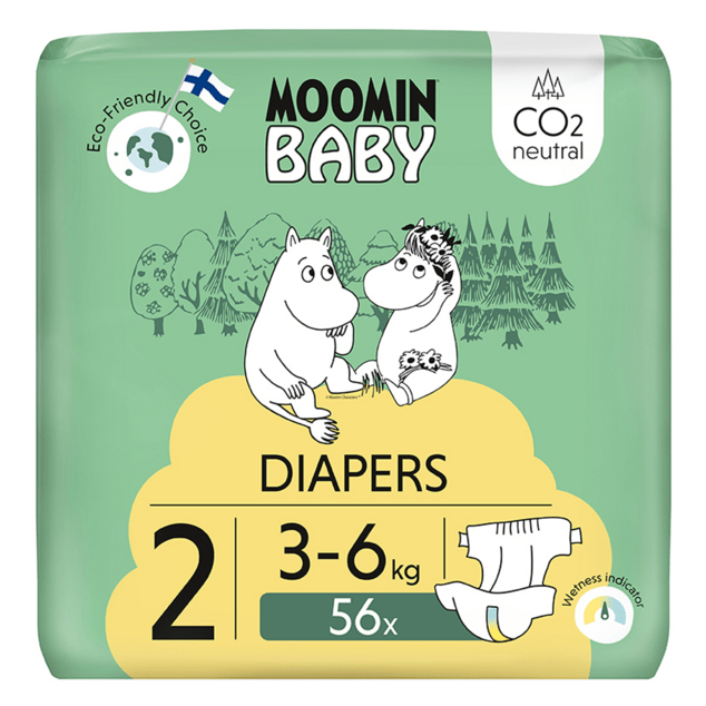 Moomin Baby 2 Newborn 3–6 kg (56 ks), eko plienky
