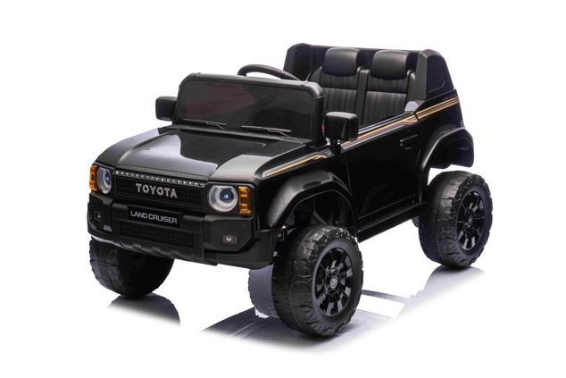 Elektrické autíčko Toyota Landcruiser 12V, čierne, široké jednomiestne sedadlo, 2,4 GHz di