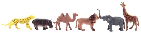 Animali mini safari ZOO plastica 5-6 cm 12 pezzi in un sacchetto