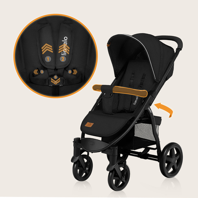 Lionelo Kočík športový Annet Plus Black Carbon