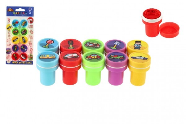 Pečiatky samotlačné Moje prvé autá plast 10ks