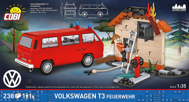 Cobi Volkswagen T3 Vatrogasci, 1:35, 238 k, 2 f