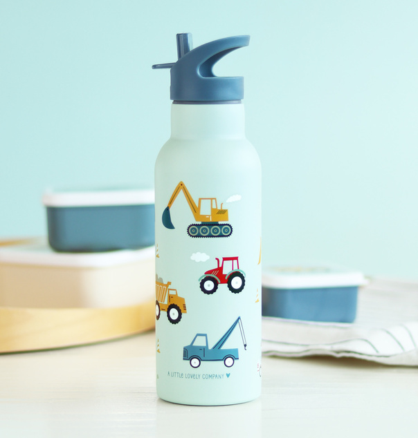 A Little Lovely Company - Edelstahl-Trinkflasche, 500 ml - Fahrzeuge