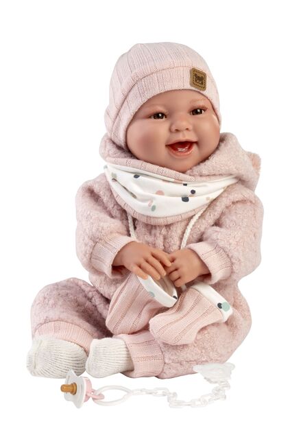 Llorens 84480 NEW BORN - realistická bábika bábätko so zvukmi a mäkkým látkovým telom - 44