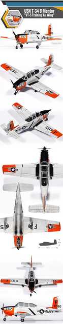 Model Kit aviona 12361 - USN T-34B Mentor "VT-5 Trenažni zračni krug" (1:48)