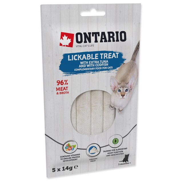 Ontario pochúťka lízací extra tuniak a treska 5x14g
