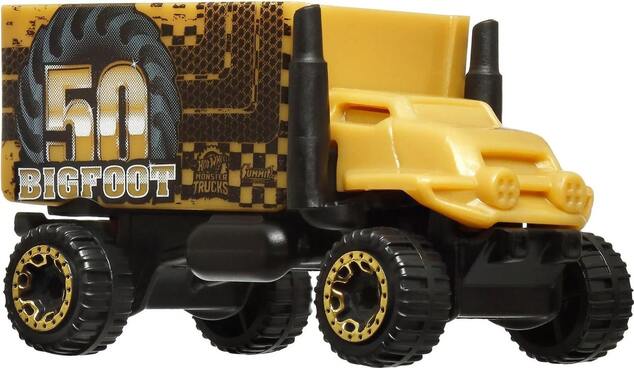 Mattel Hot Wheels Monster Trucks Bigfoot 50. výročie Set angličákov &amp; truckov