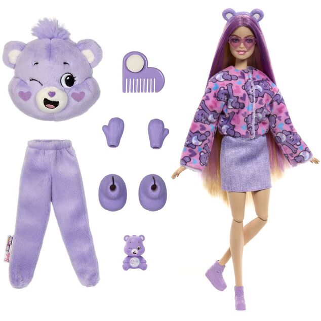 Barbie Cutie Reveal bábika a starostliví medvedíkovia - fialová