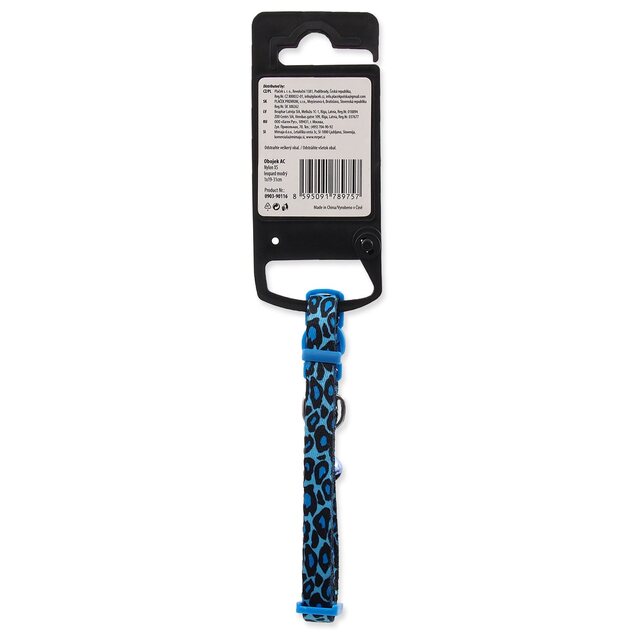 Obojok Active Cat nylon XS leopard modrý 1x19-31cm