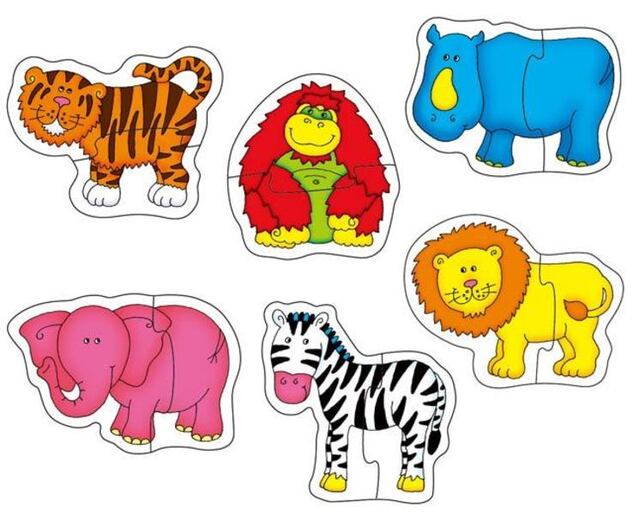 Puzzle pre nejmenších – zvieratká v džungli 2.