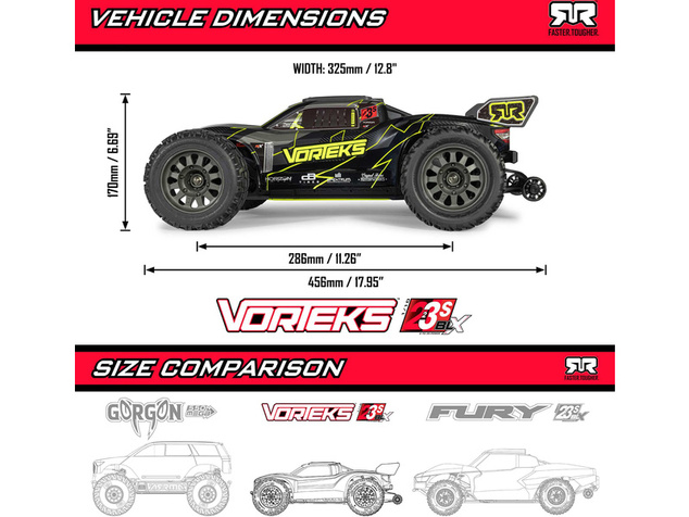 Arrma Vorteks 223S BLX DSC 2WD 1:10 RTR ružová