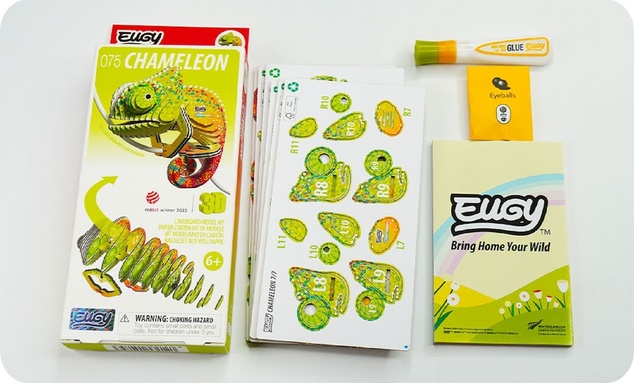EUGY Chameleon 3D kartonová skládačka