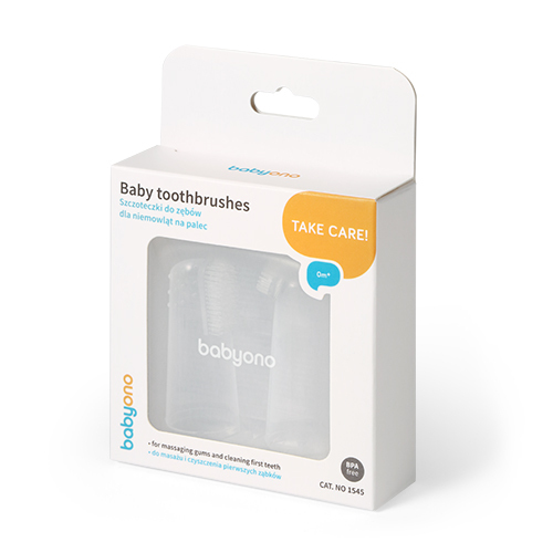 BABYONO Set Silikon-Fingerzahnbürsten 2 Stück 0m+