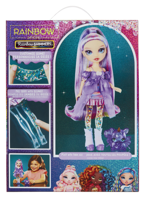 Rainbow High Puppe mit Schleim und Glitzer - Violet (lila)