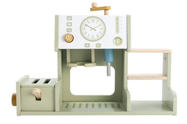 2Kids Toys Mașină de cafea din lemn cu prăjitor de pâine