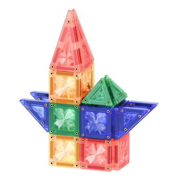 Cleverclixx Magnetická stavebnice Mini Tiles Pack Intense – 28 ks