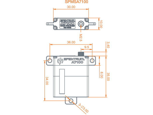 Spektrum servo A7100 8.3kg.cm 0.078s/60° úzke MT/M