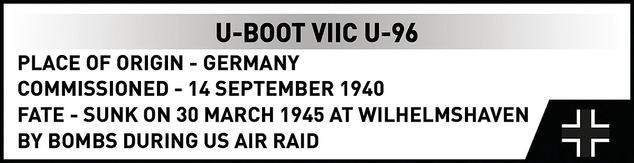 Cobi 4857 II WW Nemecká ponorka U-Boot VIIC U-96, 1:300, 162 k