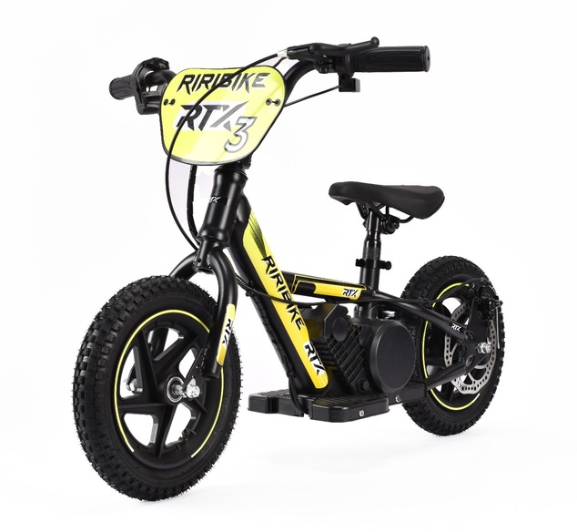 Detské elektrické odrážadlo RIRIBIKE RTX3 24V (12”), žlté, Lítiová batéria, 100W motor
