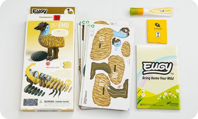 EUGY Emu 3D puzzle di cartone