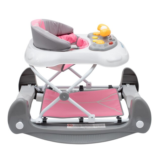 Detské chodítko s hojdačkou a silikónovými kolieskami Baby Mix ružové