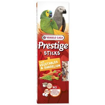 Tyčinky Versele-Laga  Prestige Sticks papagáj so zeleninou a púpavou 140g 2ks