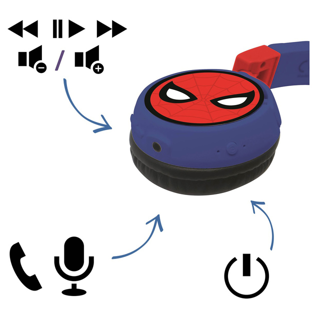 Lexibook Faltbare kabellose Kopfhörer Spider-Man