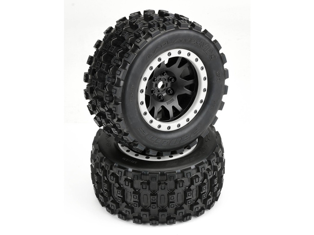 Pro-Line koleso 4.3", pneu Badlands MX43 Pro-Loc, disk Impulse H24mm čierno-sivý (2) (X-Maxx)