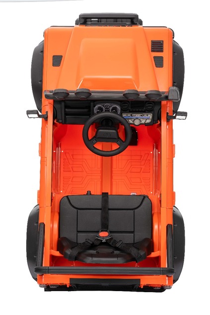 Elektrické autíčko Land Rover Defender 110 SVX 12V, oranžové, 4X4 pohon, LED svetlá, predn