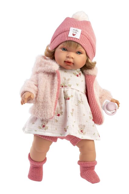 Llorens 42168 CARLA - muñeca realista con sonidos y cuerpo de tela suave