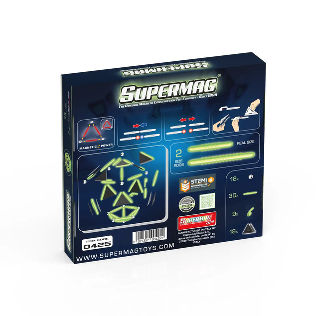 SUPERMAG magnetická stavebnica Geometry glow 75ks