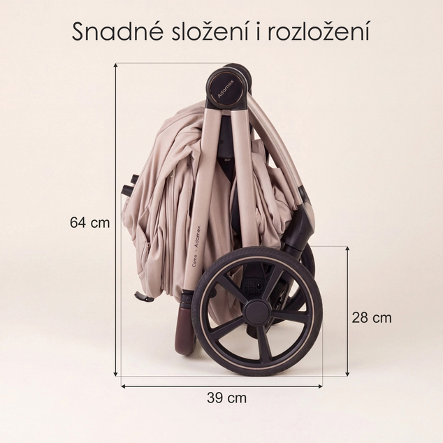ADAMEX Voziček kombinirani Como Natura Latte