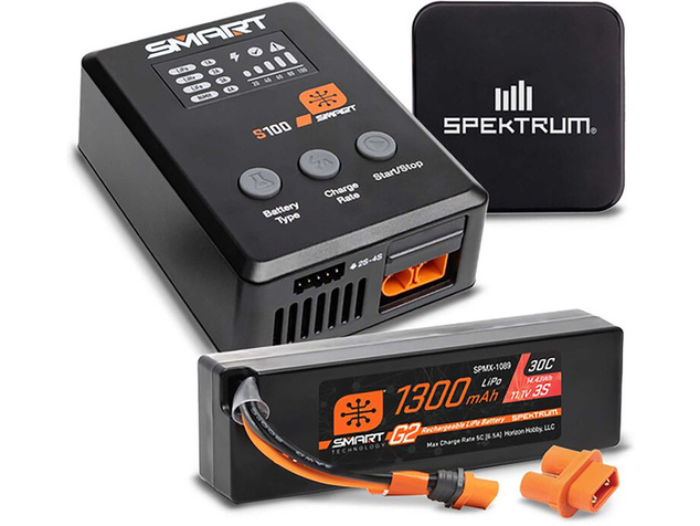 Spektrum Smart Powerstage G2 Car 3S 1300mAh IC2, nabíjač S100, zdroj 65W