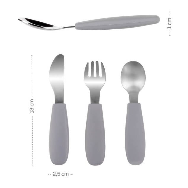 Silikónový detský príbor, Dove Grey