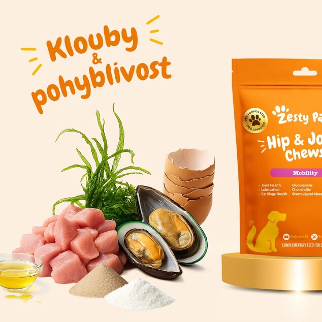 Zesty Paws Hip &amp; Joint Chews (60 ks) – funkčný doplnok stravy pre psov na podporu kĺbov