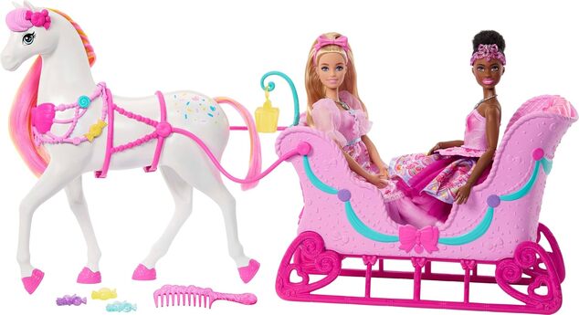 Mattel Barbie Louskáček Sáně s koněm