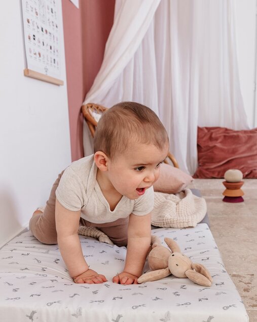 Tappetino da gioco pieghevole imbottito per bambini 5 in 1, Bunny