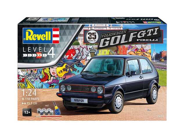 Geschenk-Set Auto 05694 - 35 Jahre VW Golf 1 GTi Pirelli (1:24)