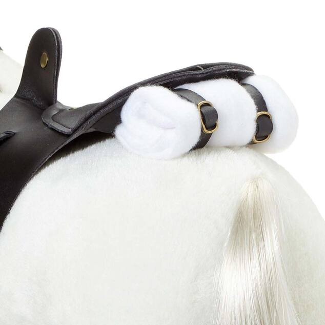 Götz biely poník Lipizzan na česanie a jazdenie pre bábiky 50cm